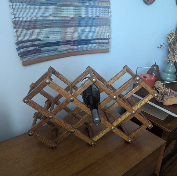 Vintage Other - Vintage Collapsible Wood Wine Rack